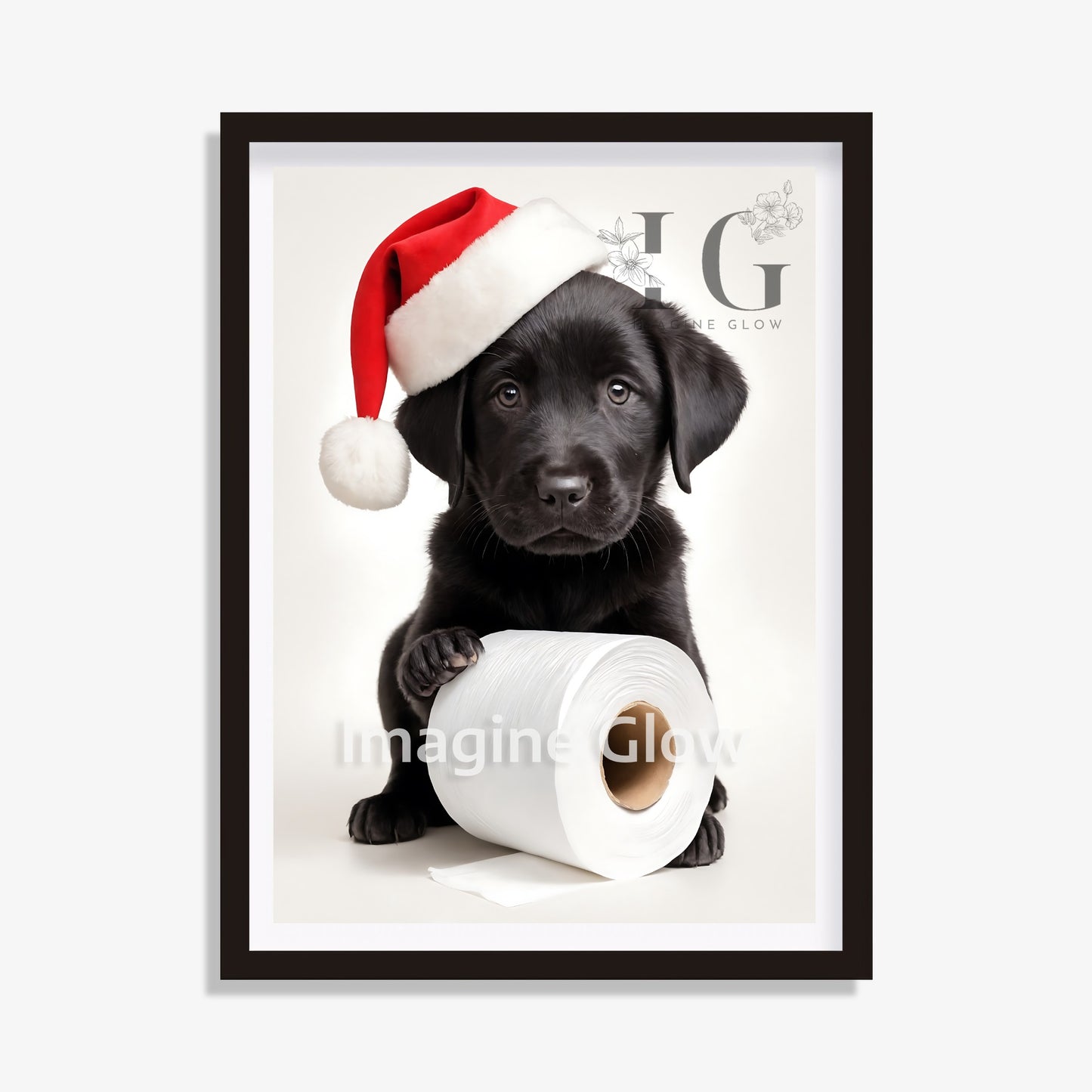 Bathroom Christmas Art – Retriever Puppy in the Toilet Printable