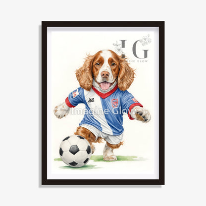 Soccer Art - Cocker Spaniel Dog Sport Decor