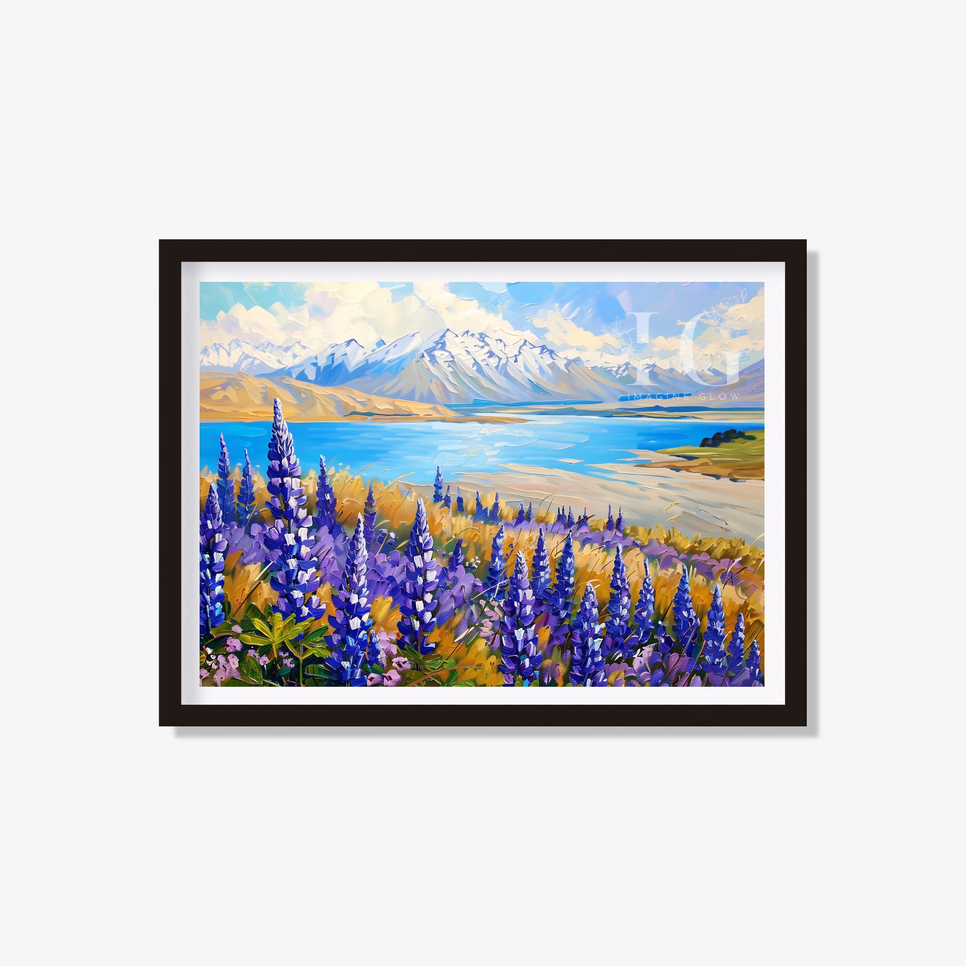 Colorful field of blooming lupines for nature-inspired decor