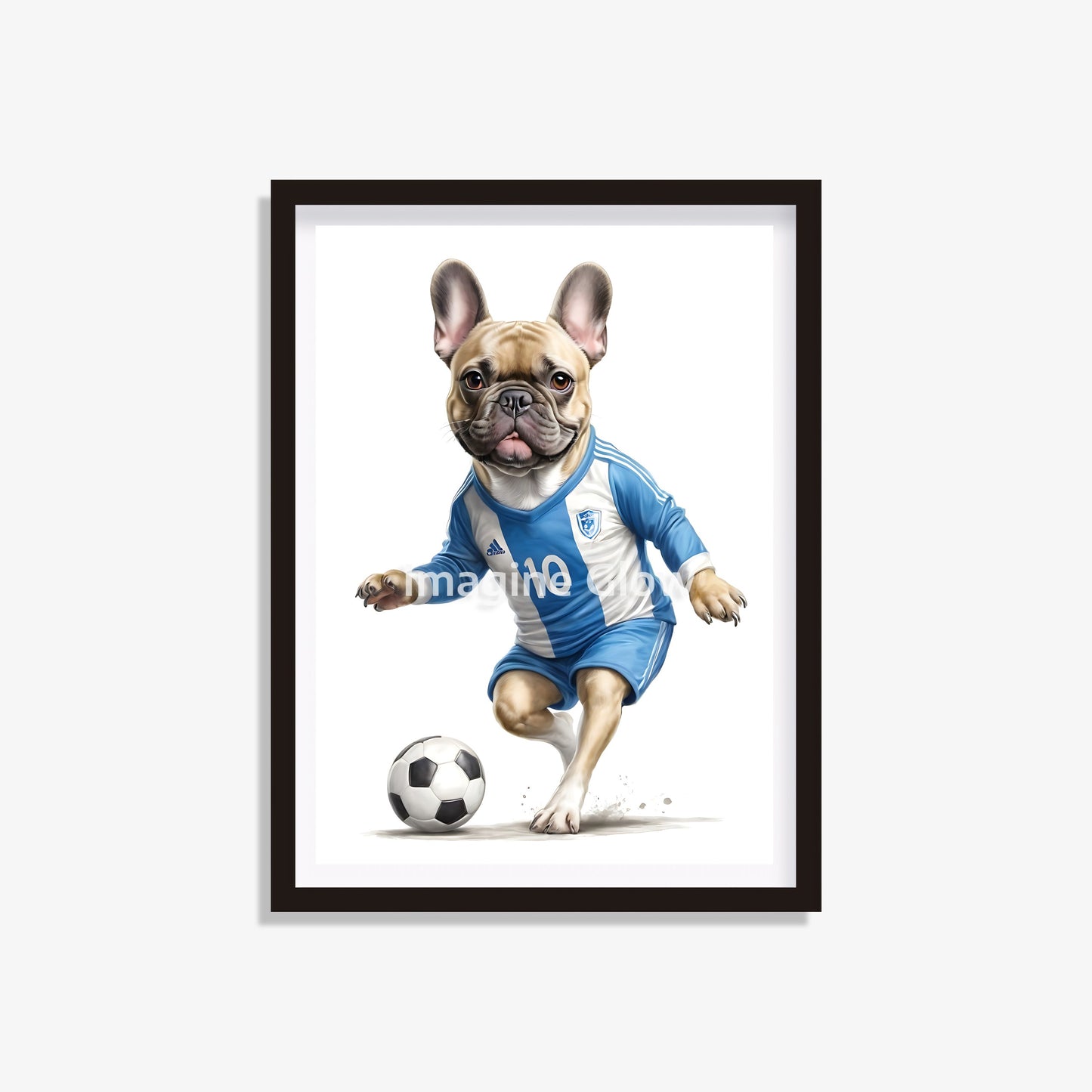 Humorous Bulldog soccer decor bringing a lighthearted element to your room.