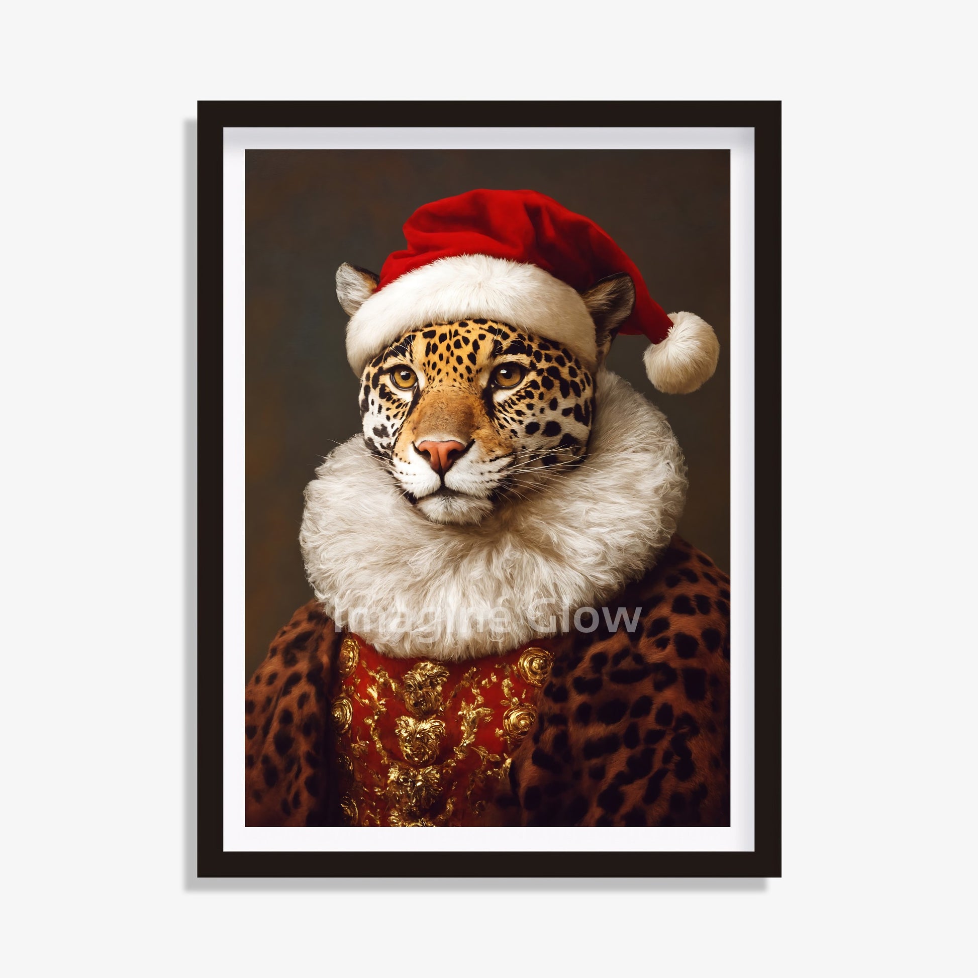 Renaissance-inspired Cheetah Christmas printable art for elegant holiday decor.