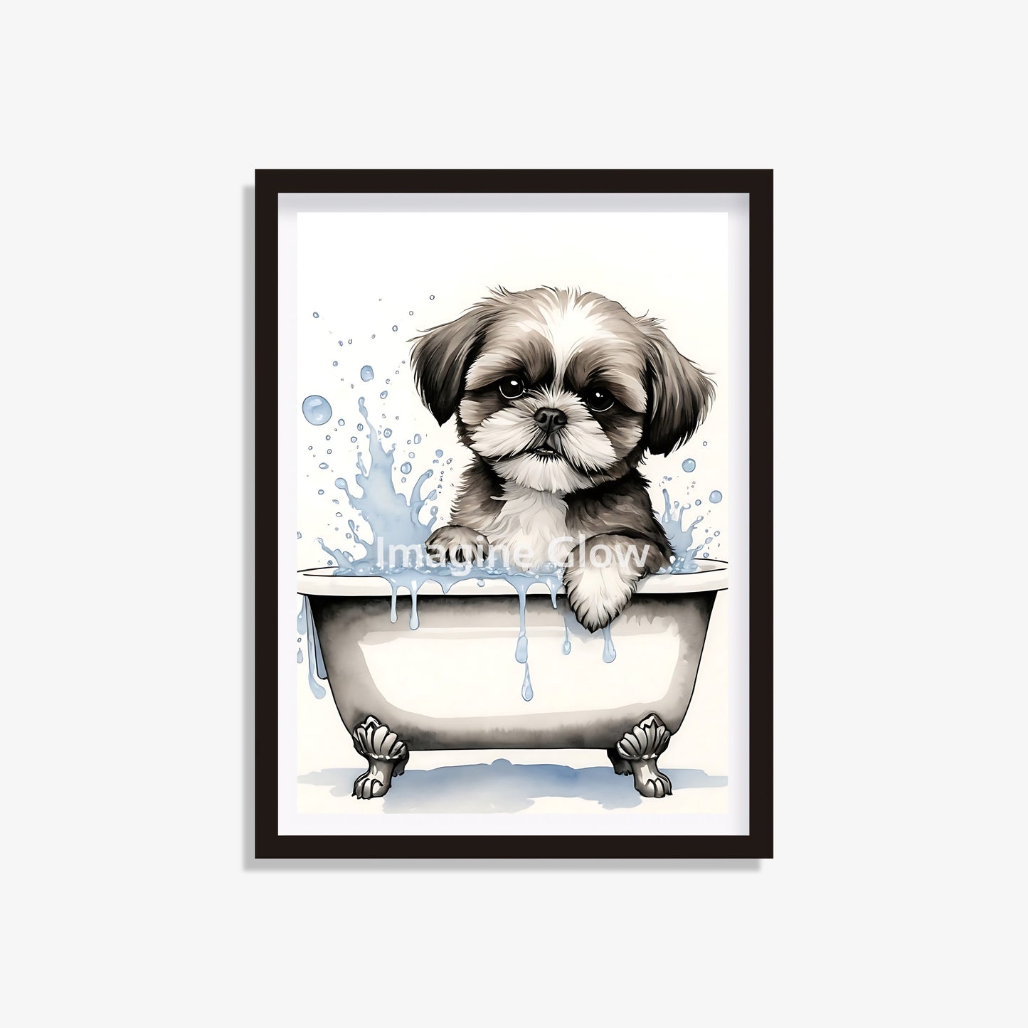 Shih Tzu dog in toilet printable featuring a funny design