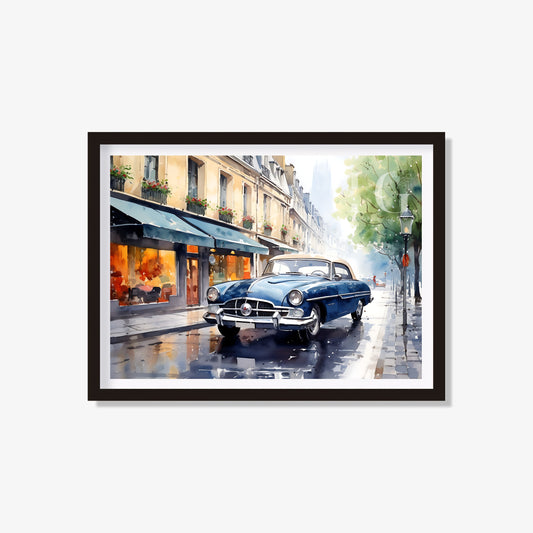 Printable vintage car poster featuring a classic automotive design