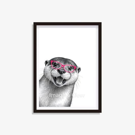 Humorous otter art ideal for living rooms and offices