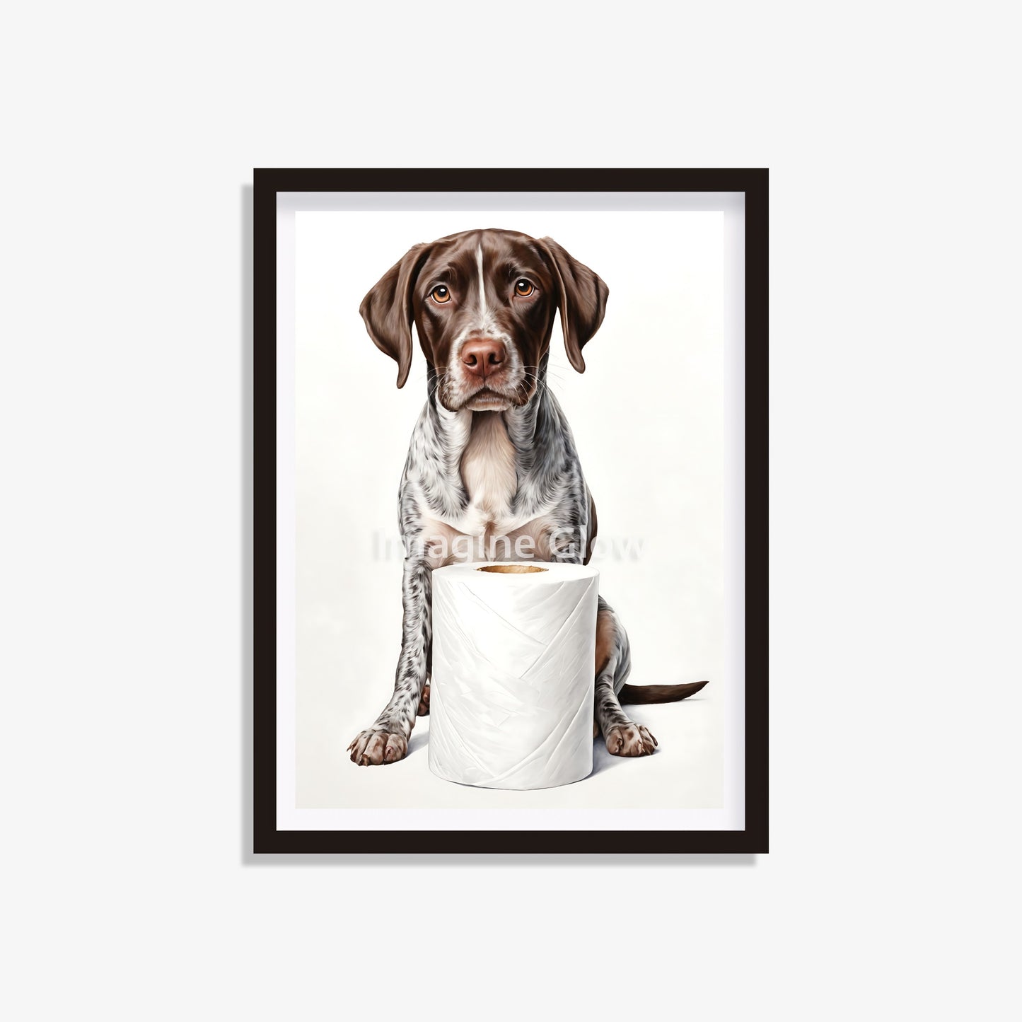 German Shorthaired Pointer in toilet printable with a funny dog illustration