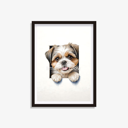 Charming Shih Tzu wall art adding humor to home spaces