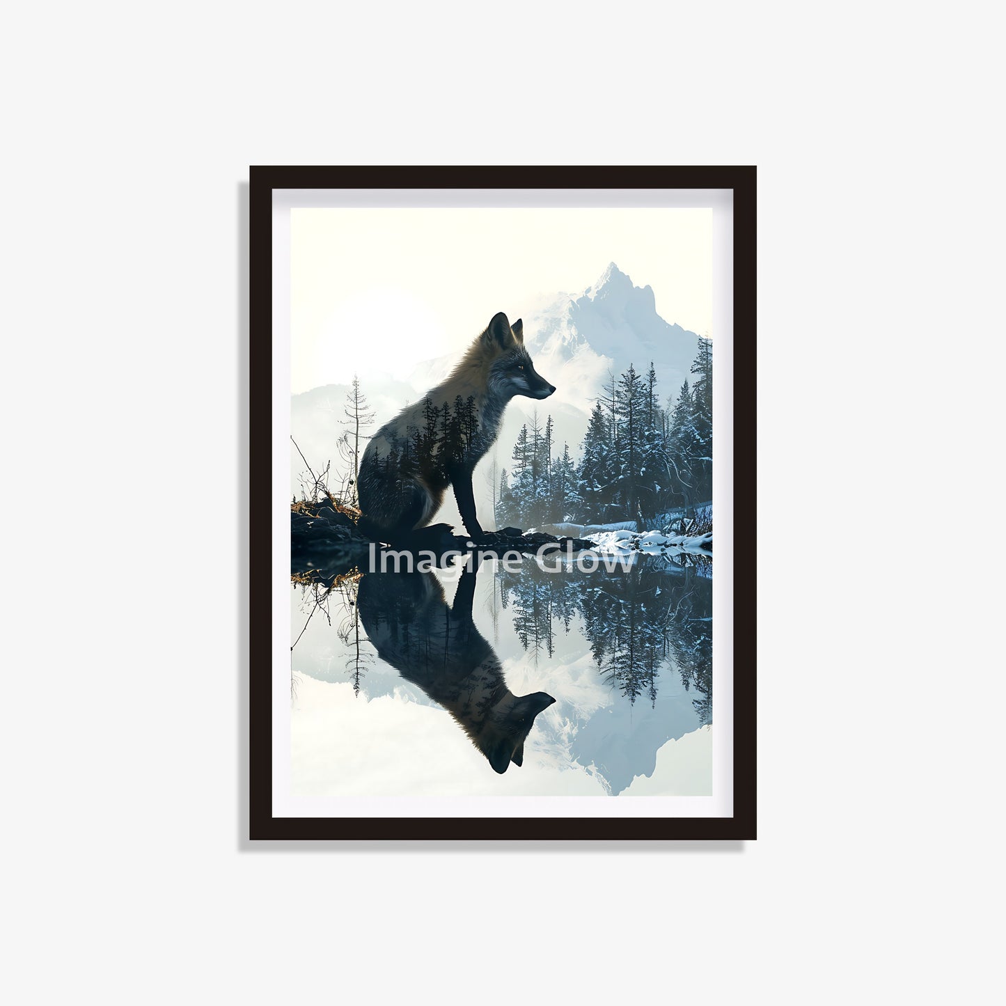 Unique winter wall decor featuring a fox silhouette