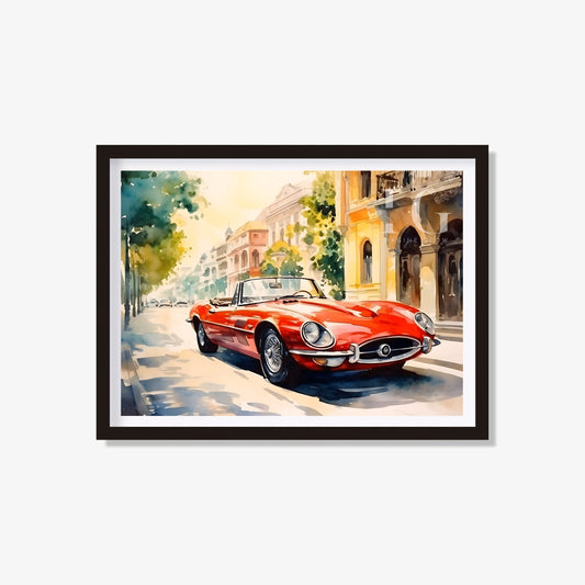 Printable vintage red supercar poster for automotive enthusiasts