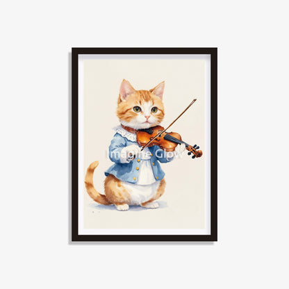 Humorous illustration of a funny animal with a violin