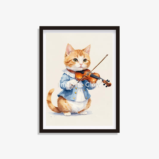 Humorous illustration of a funny animal with a violin