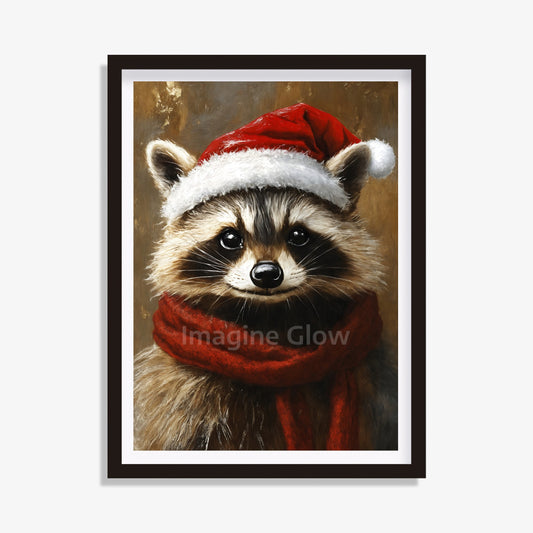 Raccoon Christmas Art - Renaissance Portrait