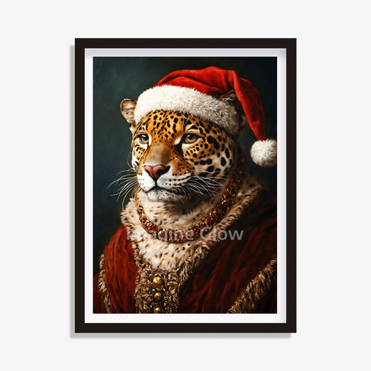 Leopard Christmas Print - Renaissance Animal Portrait