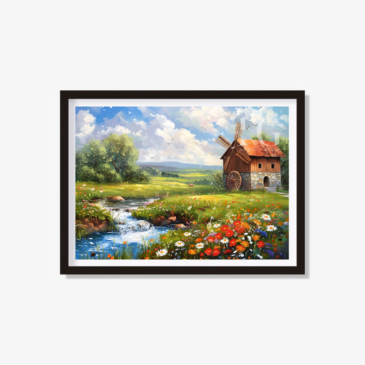 Charming windmill wall art perfect for cozy cottages