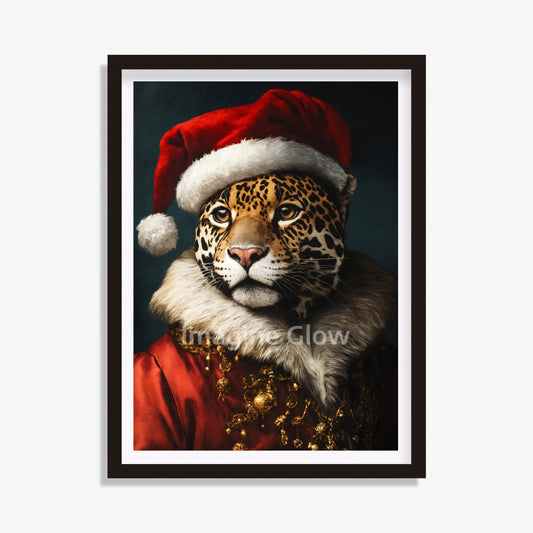 Leopard Christmas Print - Renaissance Animal Portrait