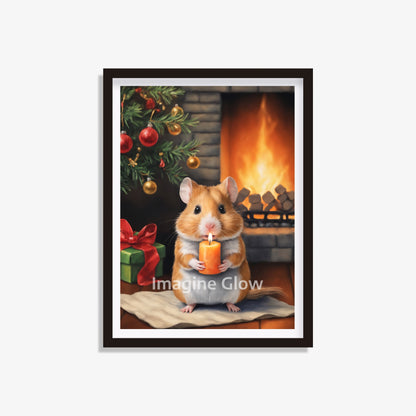 Cute illustration of a hamster in holiday attire