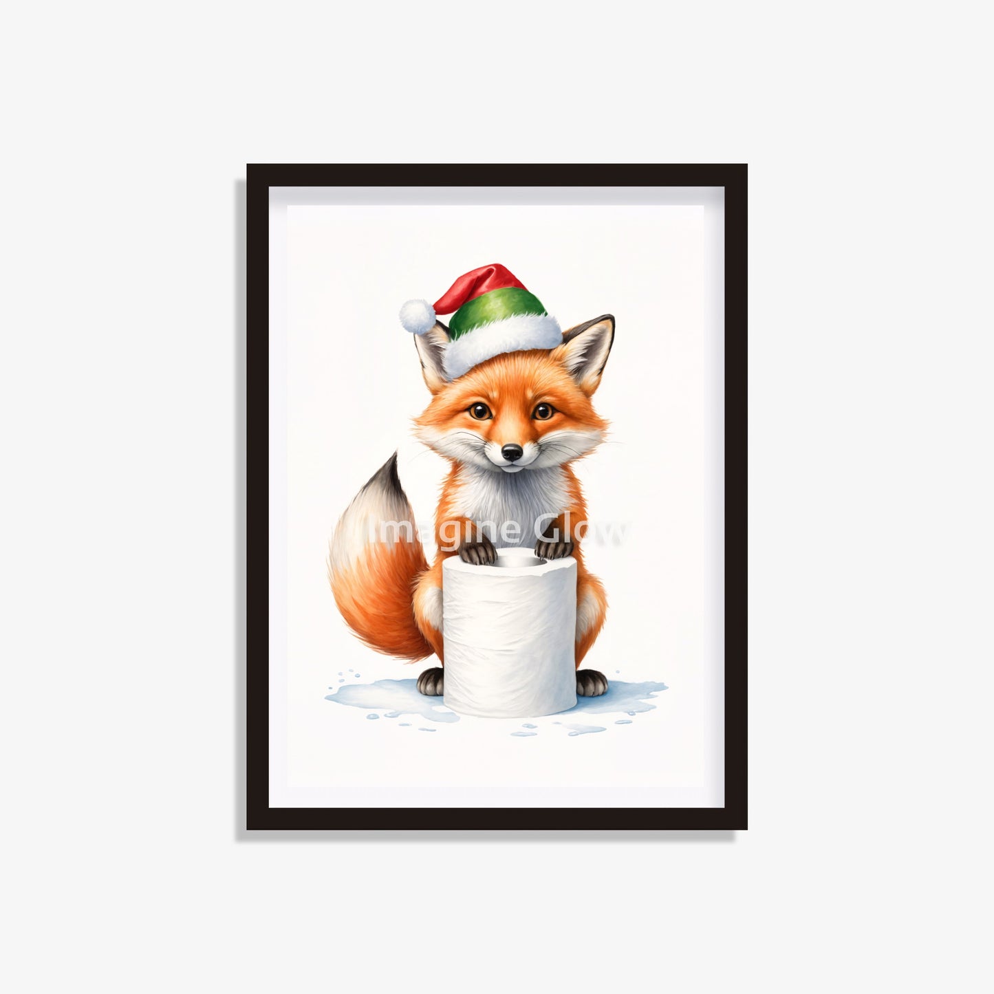 Fox in toilet printable featuring a colorful and whimsical illustration