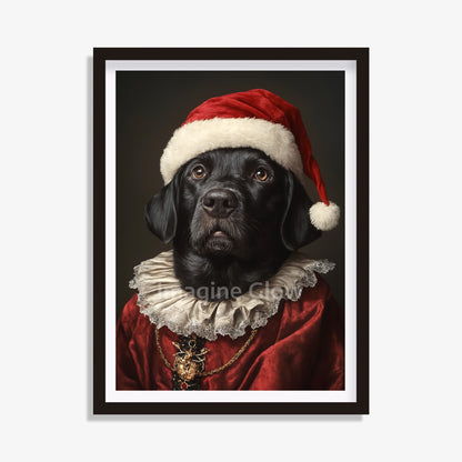 Retriever Dog Christmas Art - Renaissance Pet Portrait