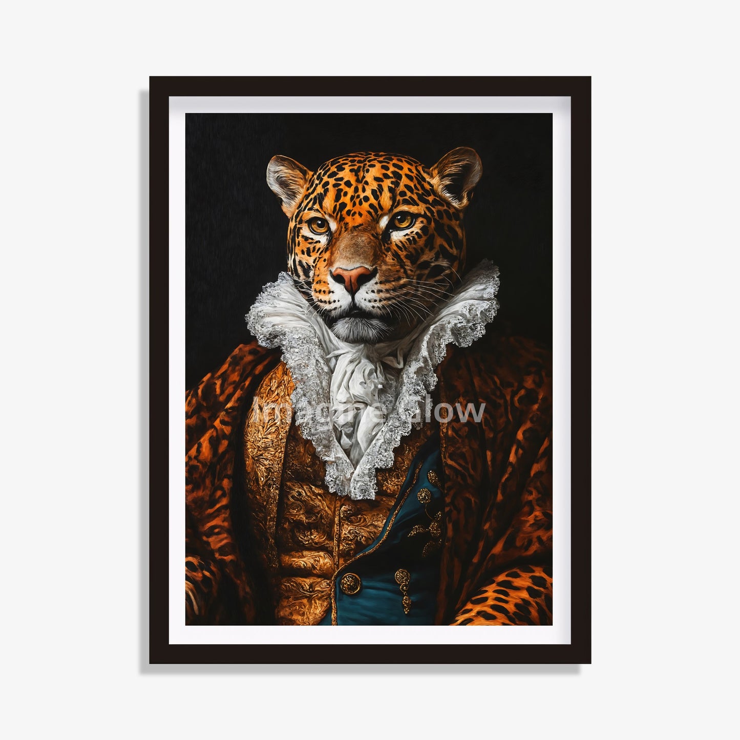 Renaissance Jaguar Art - Royal Animal Portrait