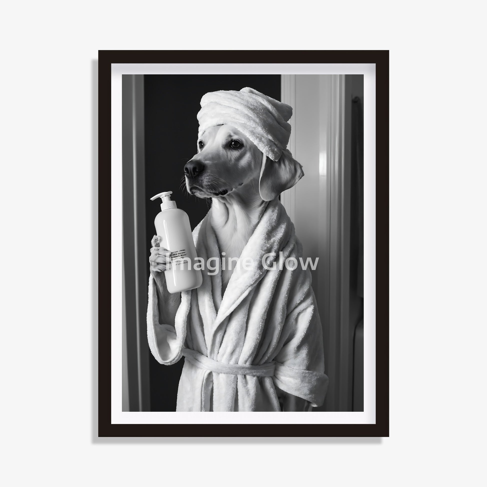 Labrador Retriever in toilet printable featuring a funny dog illustration