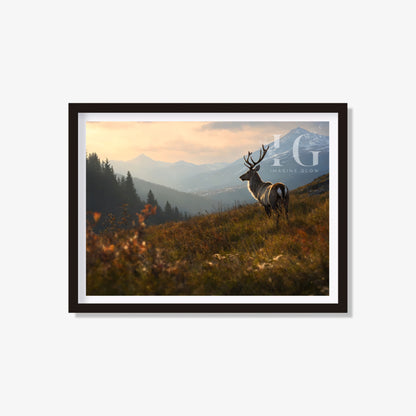 Stunning reindeer art print for holiday wall decor