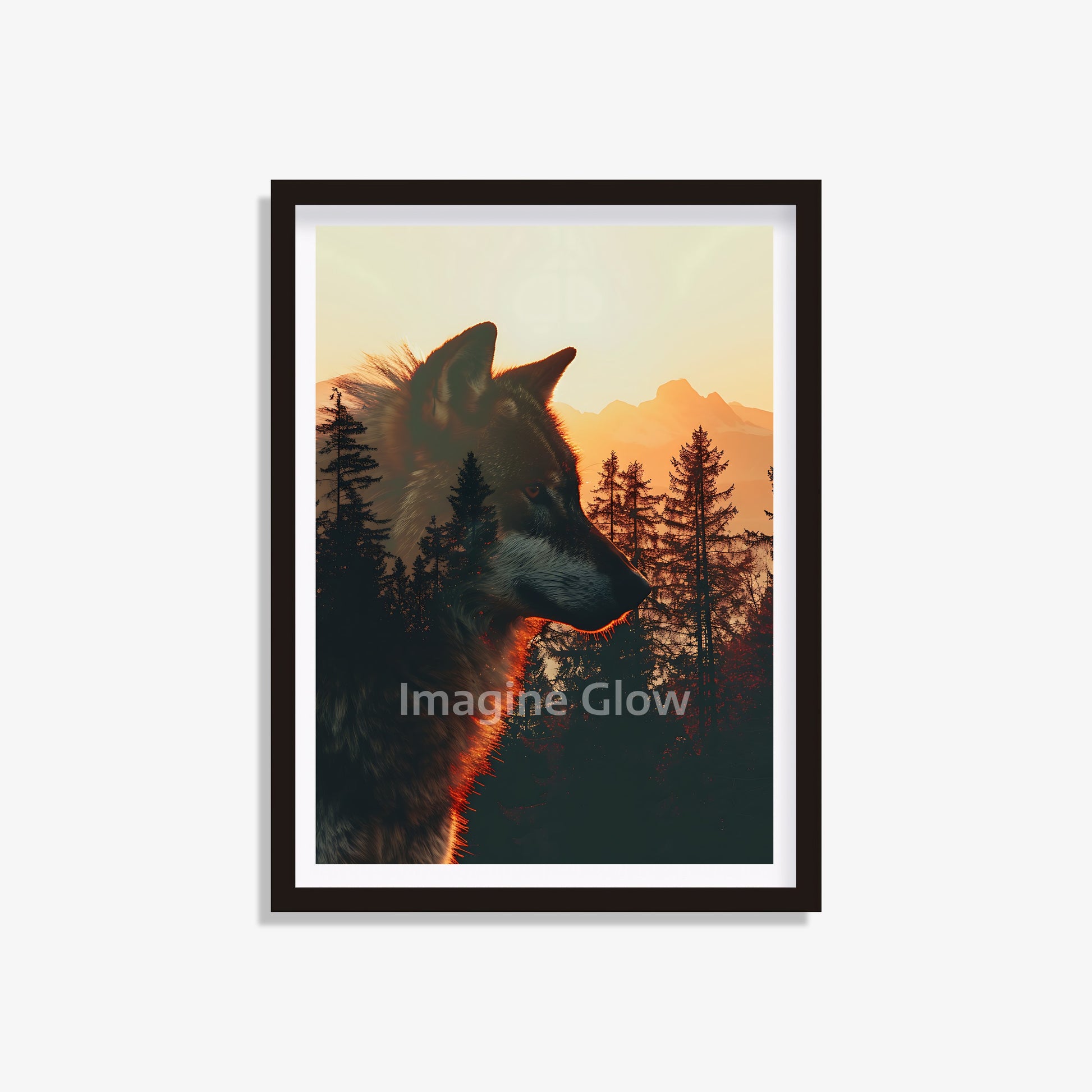 Striking wolf art print perfect for animal lovers' homes