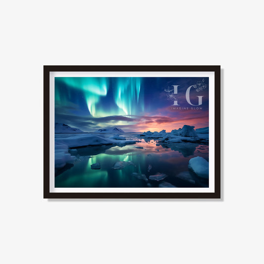 Stunning aurora borealis illustration for wall decor