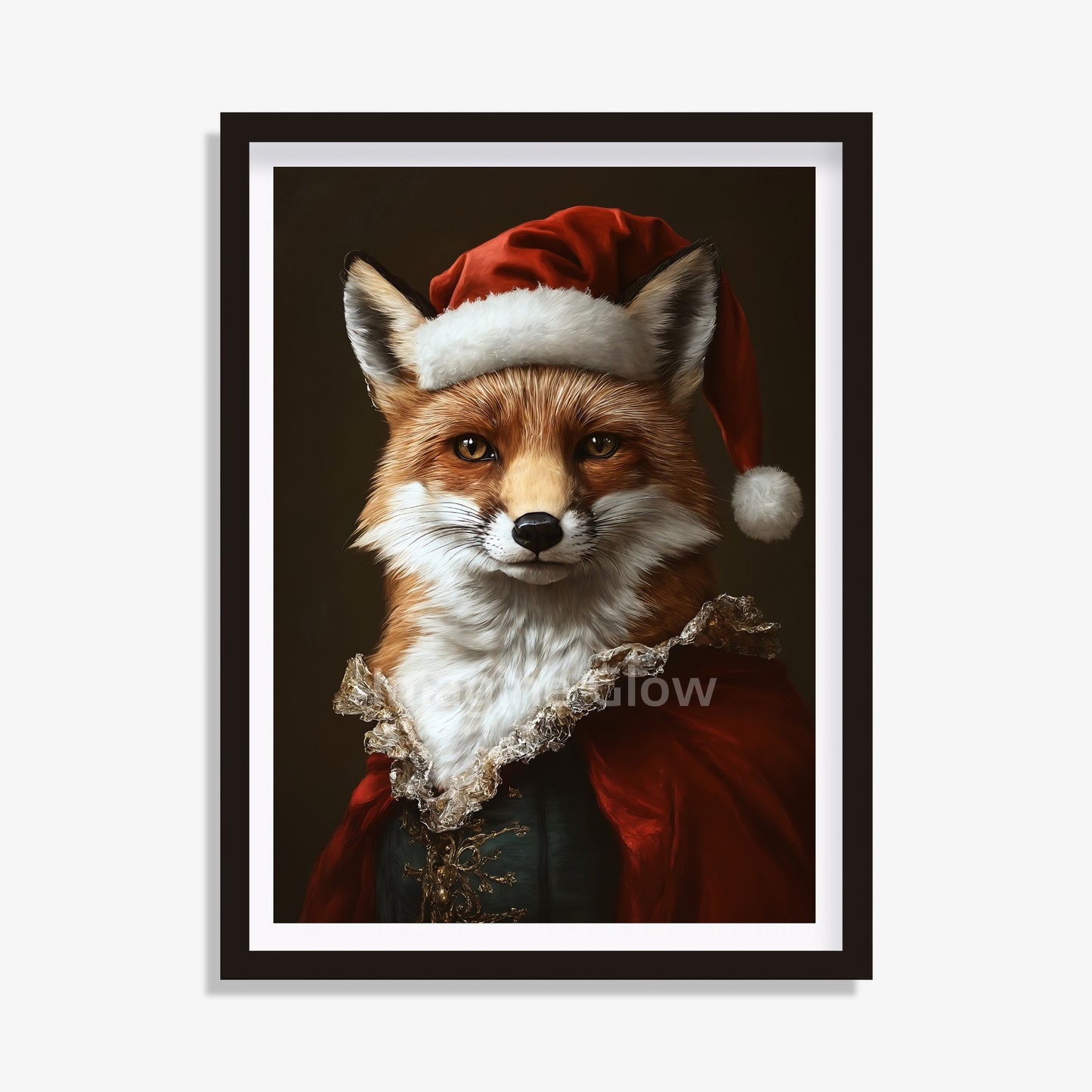 Fox Christmas Print - Renaissance Fox Portrait