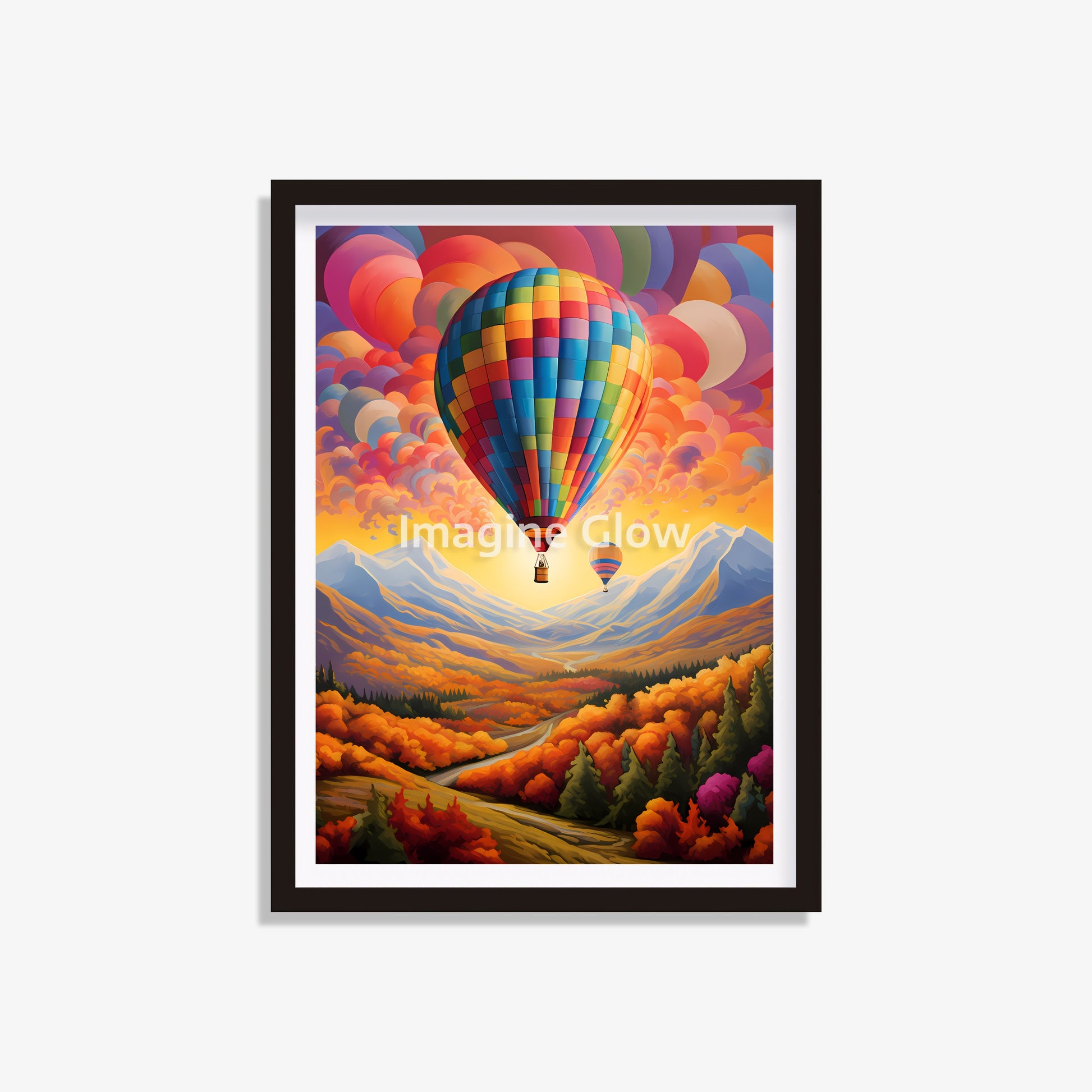 Printable fantasy hot air balloon art for whimsical decor