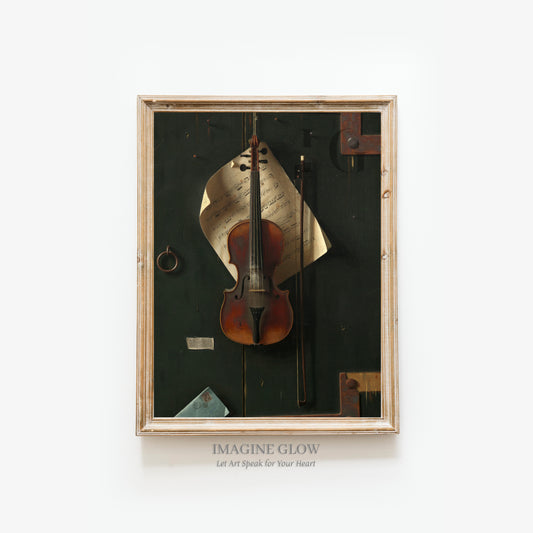 Vintage-style artwork of a violin for classic home decoration