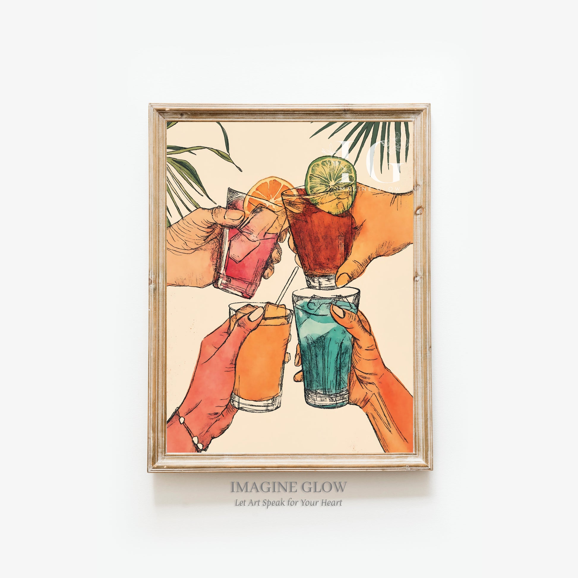 Festive "Cheers" printable art to enhance party and celebration spaces.
