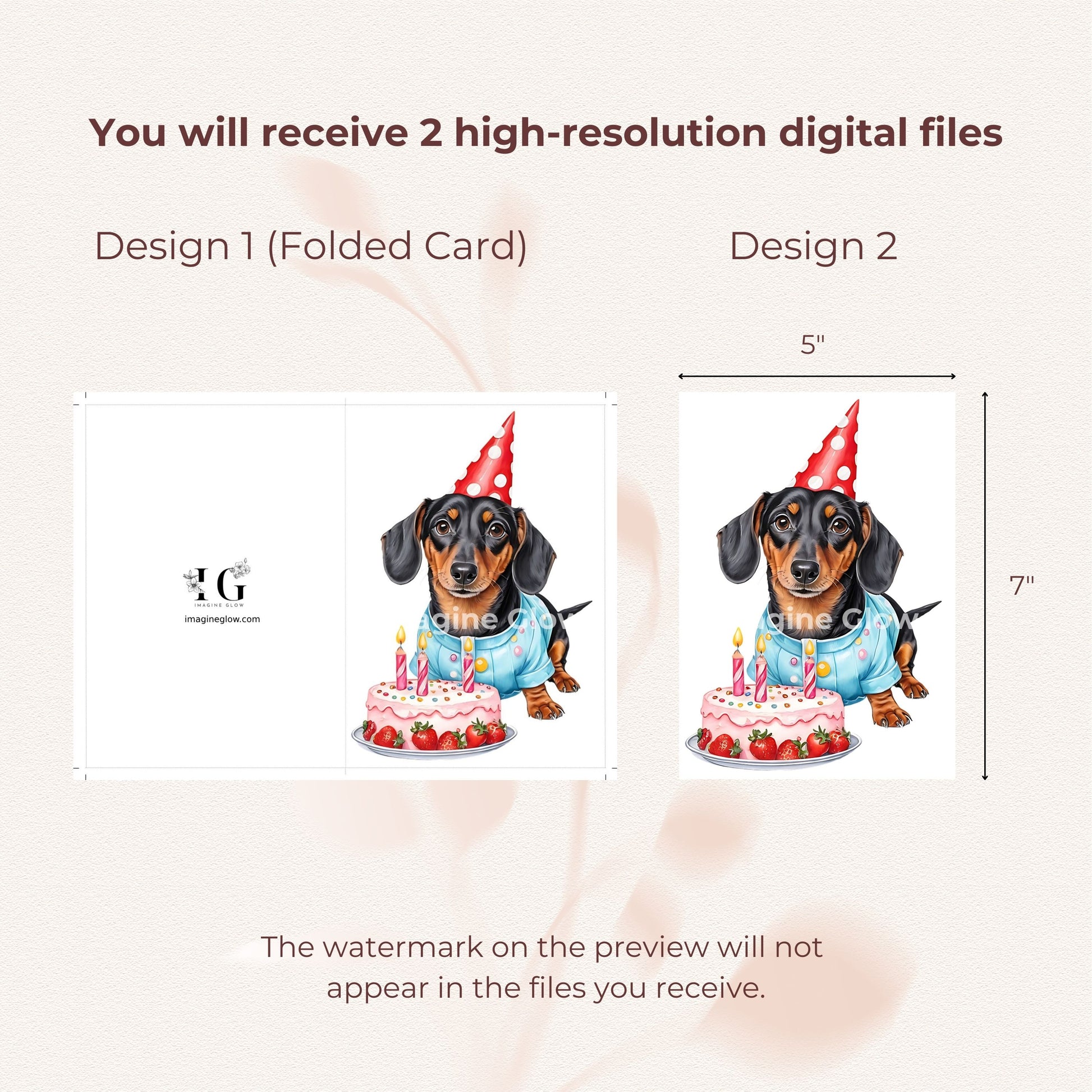 Cute birthday card ideal for dog lovers and dachshund enthusiasts