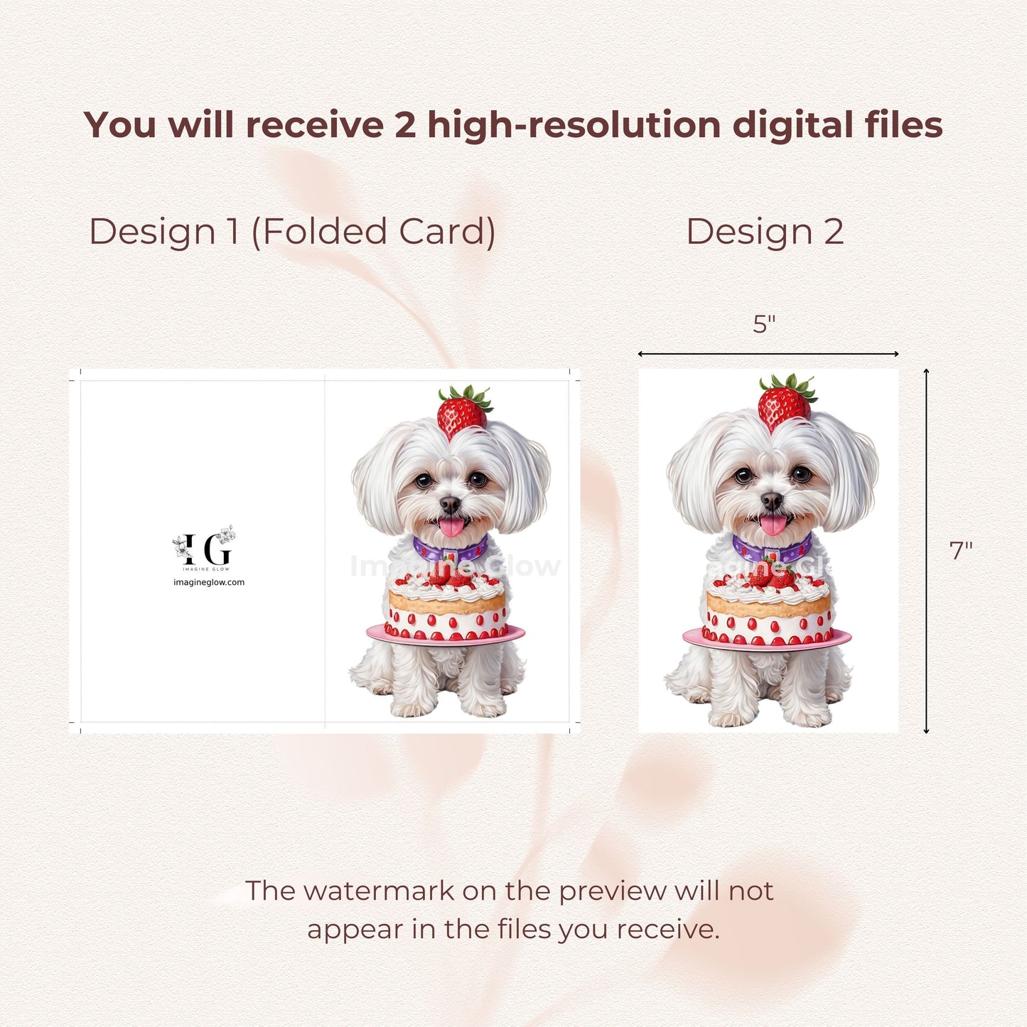 Cute pet greeting card featuring a Maltese dog for birthday celebrations