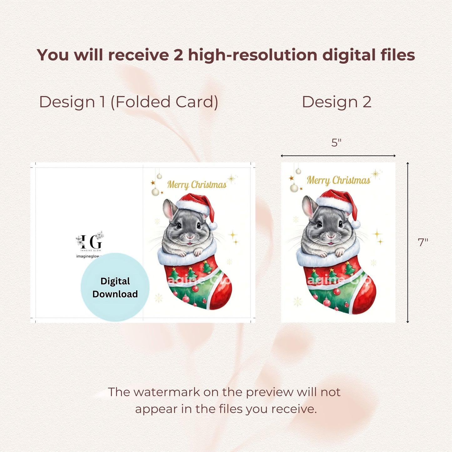 Chinchilla Christmas Card Featuring a Festive Design for Holiday Greetings