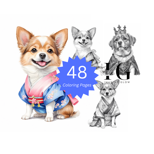 48 costume dog printable coloring pages for kids and adults.