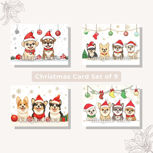 Dog Christmas Card Set A - Pet Holiday Card