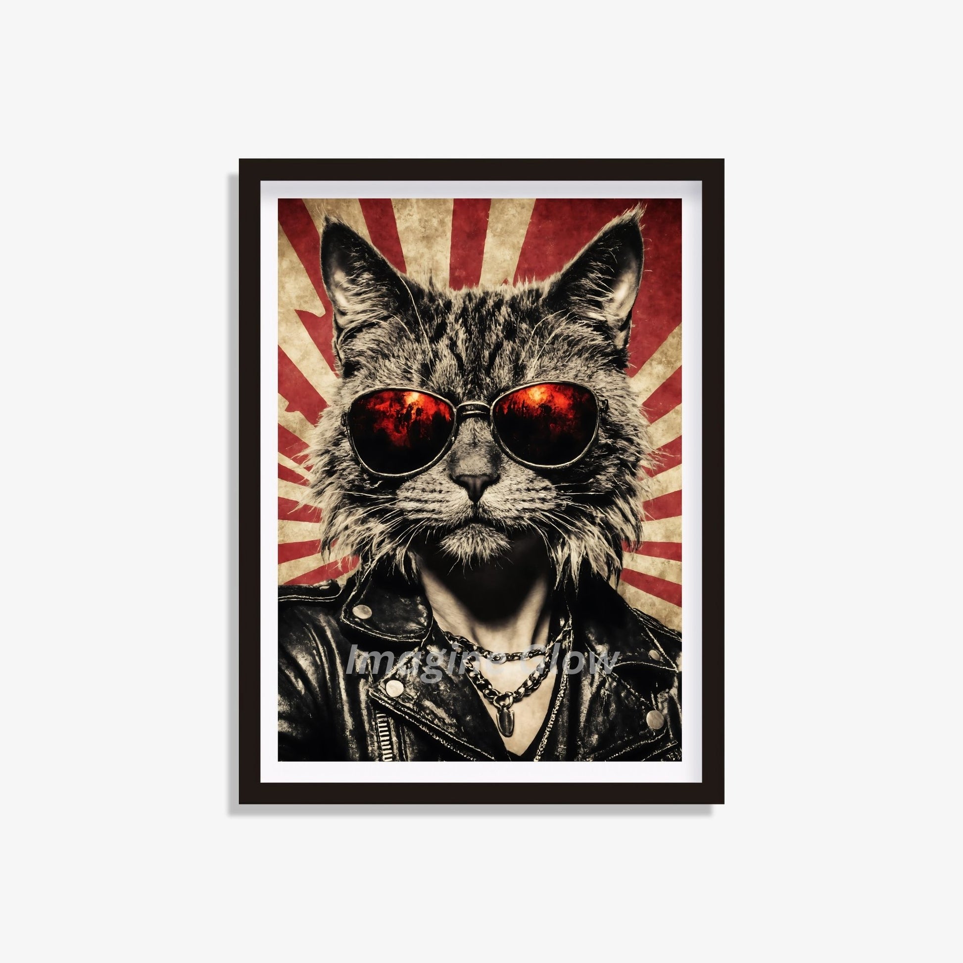 Printable retro cat art print, ideal for vintage animal poster decor.