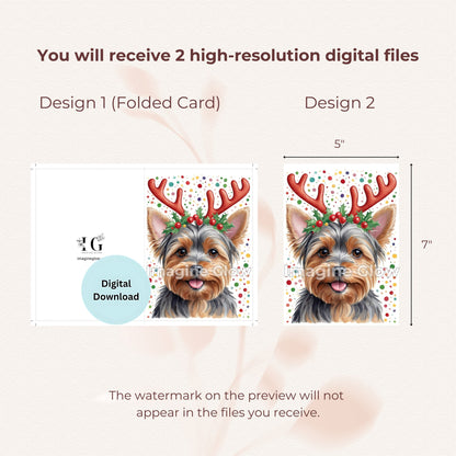 Yorkshire Terrier Christmas Card - Dog Greeting Card