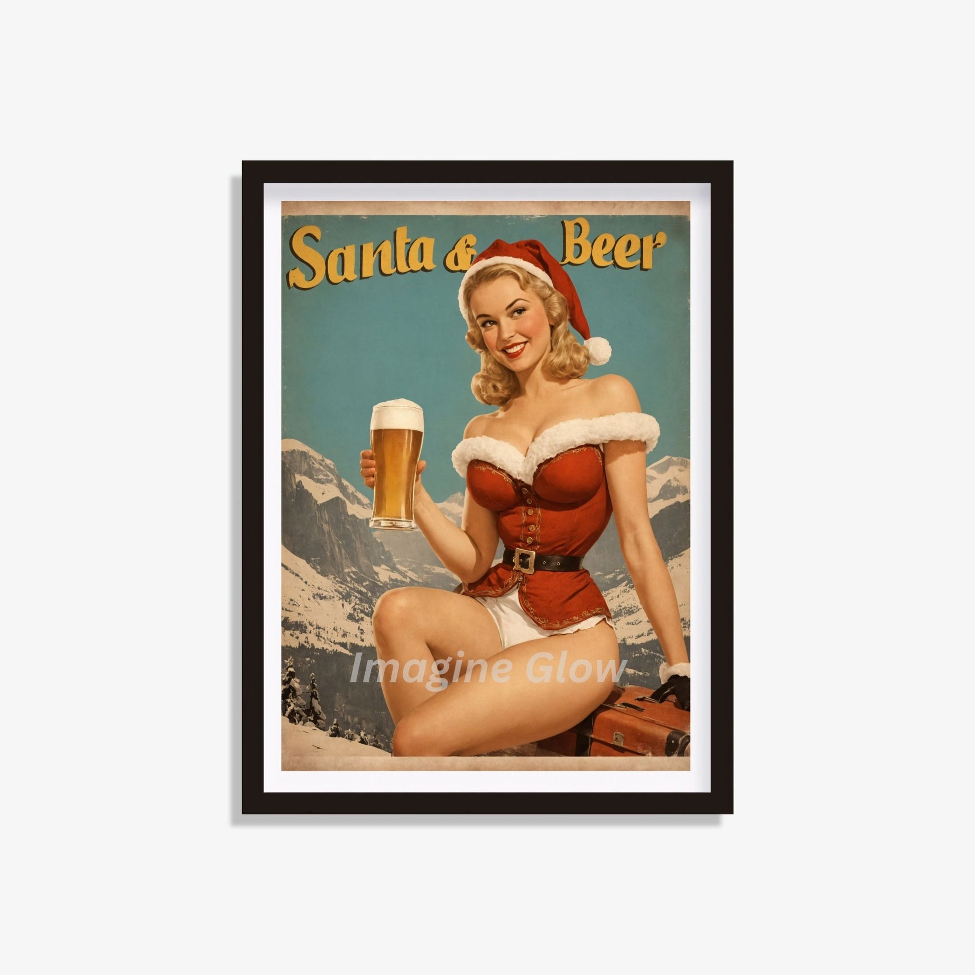 Festive Santa woman holiday art to brighten your home