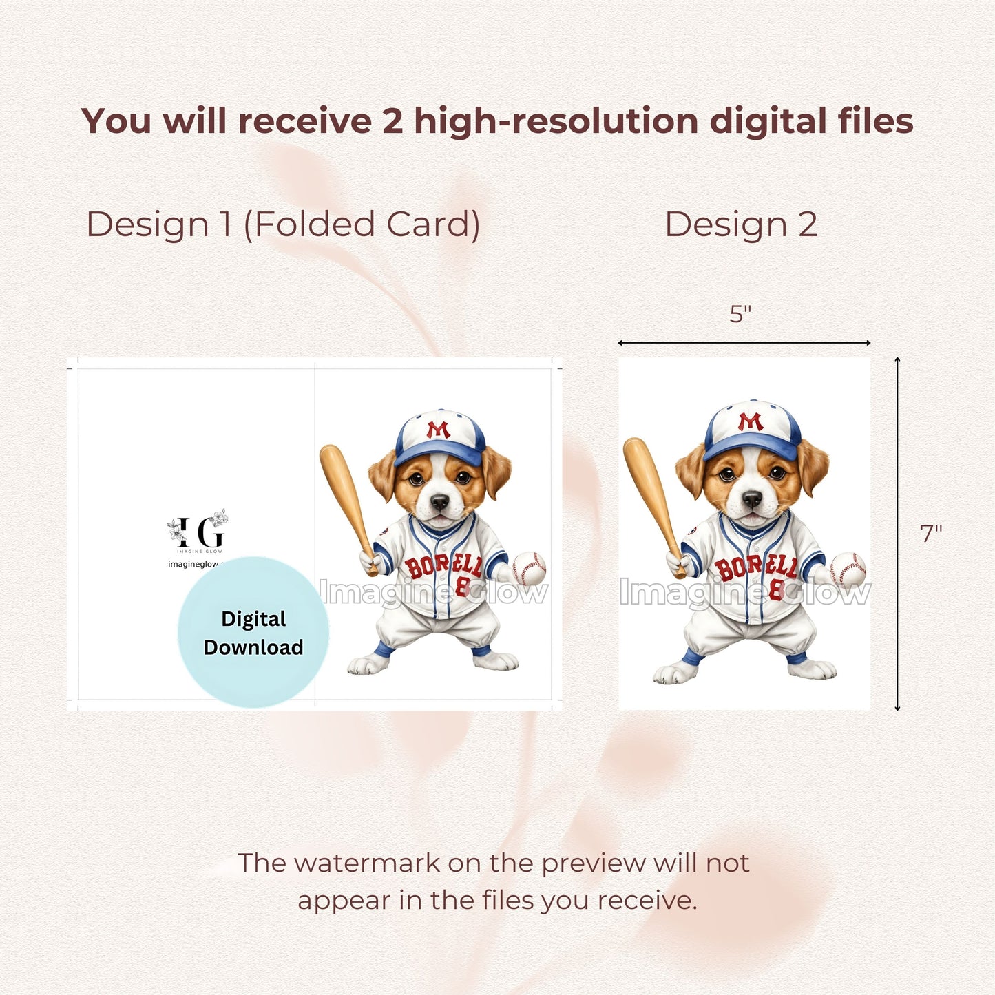 Baseball-themed dog greeting card for all occasions
