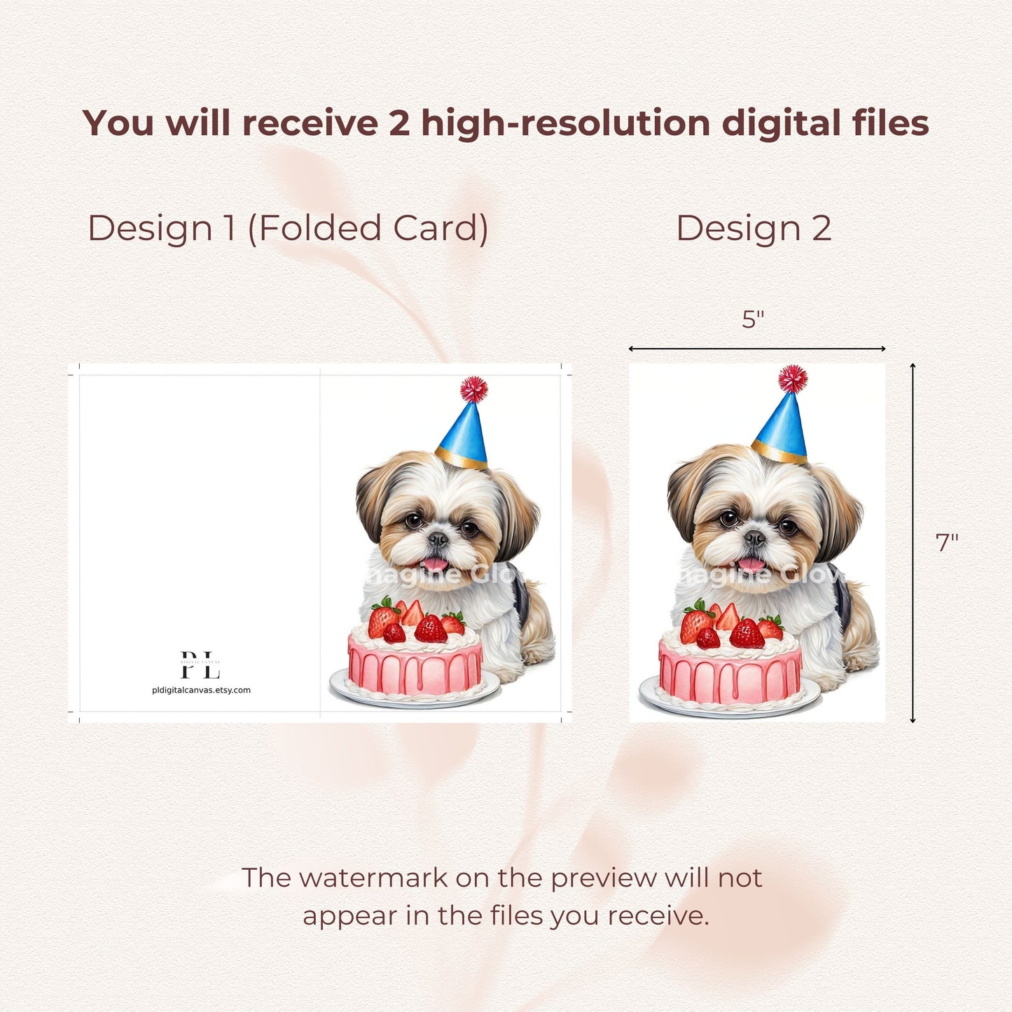 Cute pet greeting card featuring a Shih Tzu for birthday celebrations