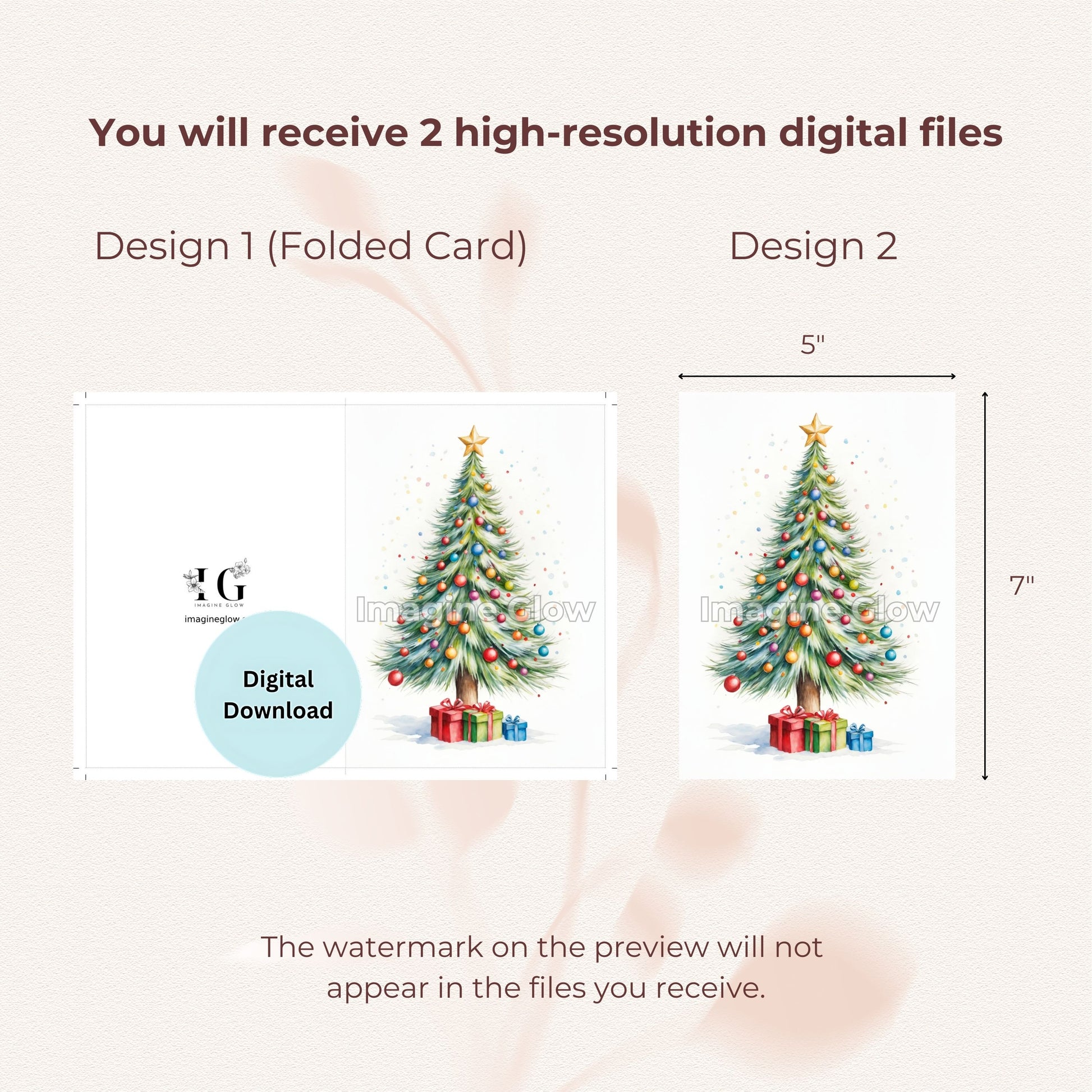 Christmas tree card printable perfect for holiday greetings