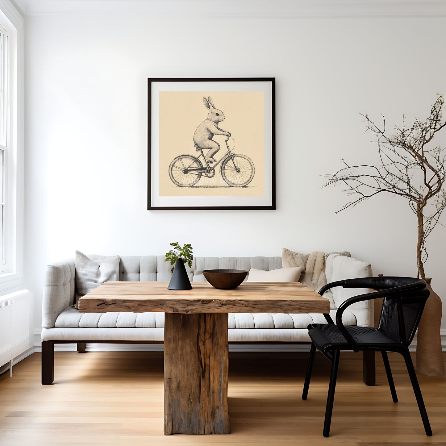 Cycling-themed printable art featuring Bunnies, set of 2 for a whimsical room makeover.