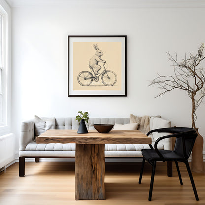 Cycling-themed printable art featuring Bunnies, set of 2 for a whimsical room makeover.