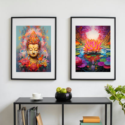 Printable calmness decor featuring a serene Buddha art.