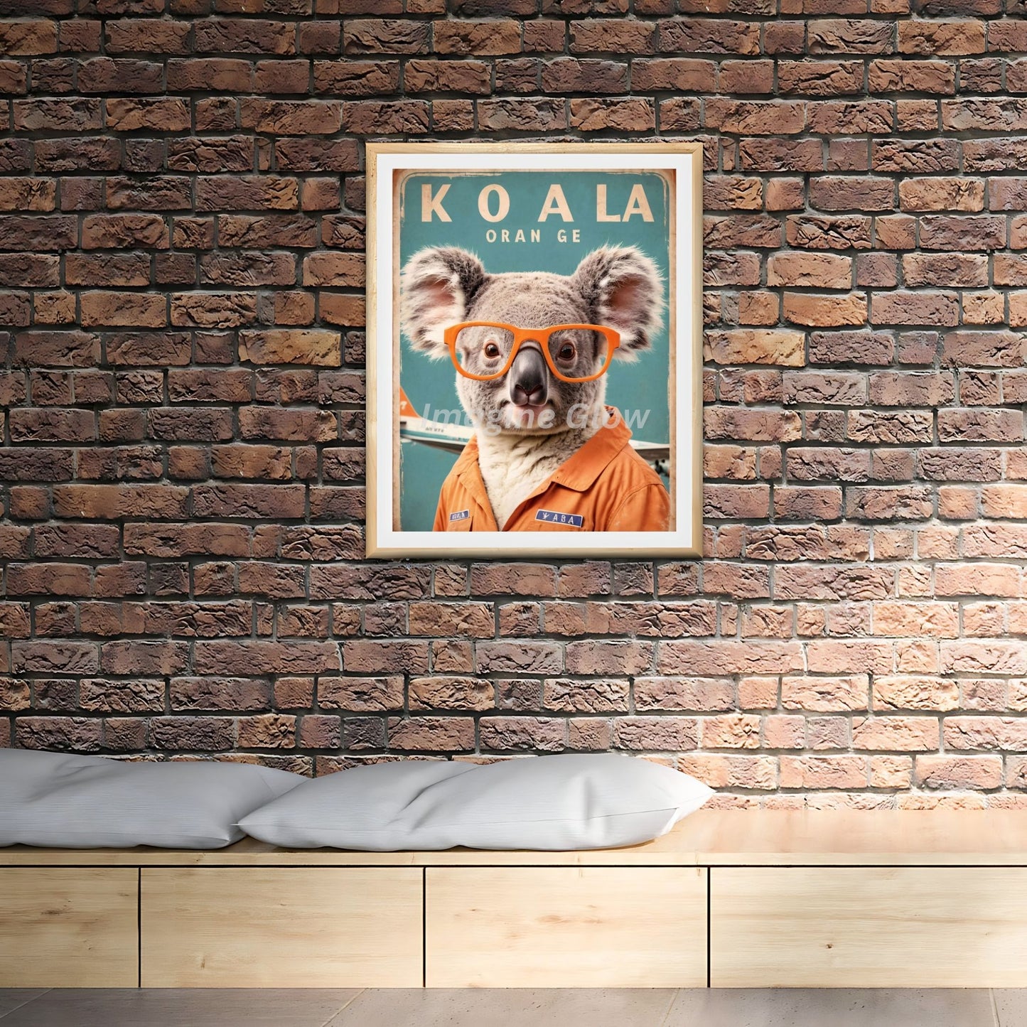 Charming koala glasses art print for playful home decor