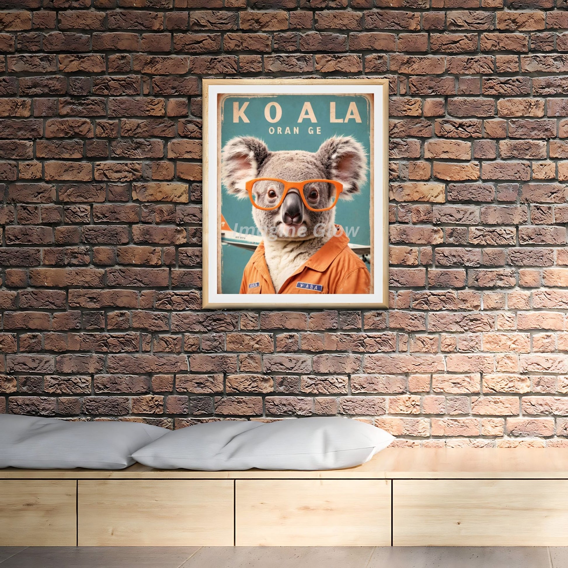 Charming koala glasses art print for playful home decor