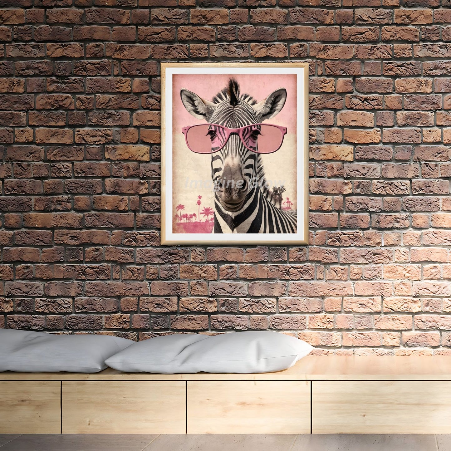 Vintage-inspired zebra poster for animal lovers and retro enthusiasts