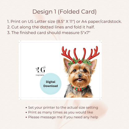 Cute holiday card perfect for dog lovers celebrating Christmas.
Digital download of a Yorkshire Terrier Christmas card for sharing holiday cheer.
