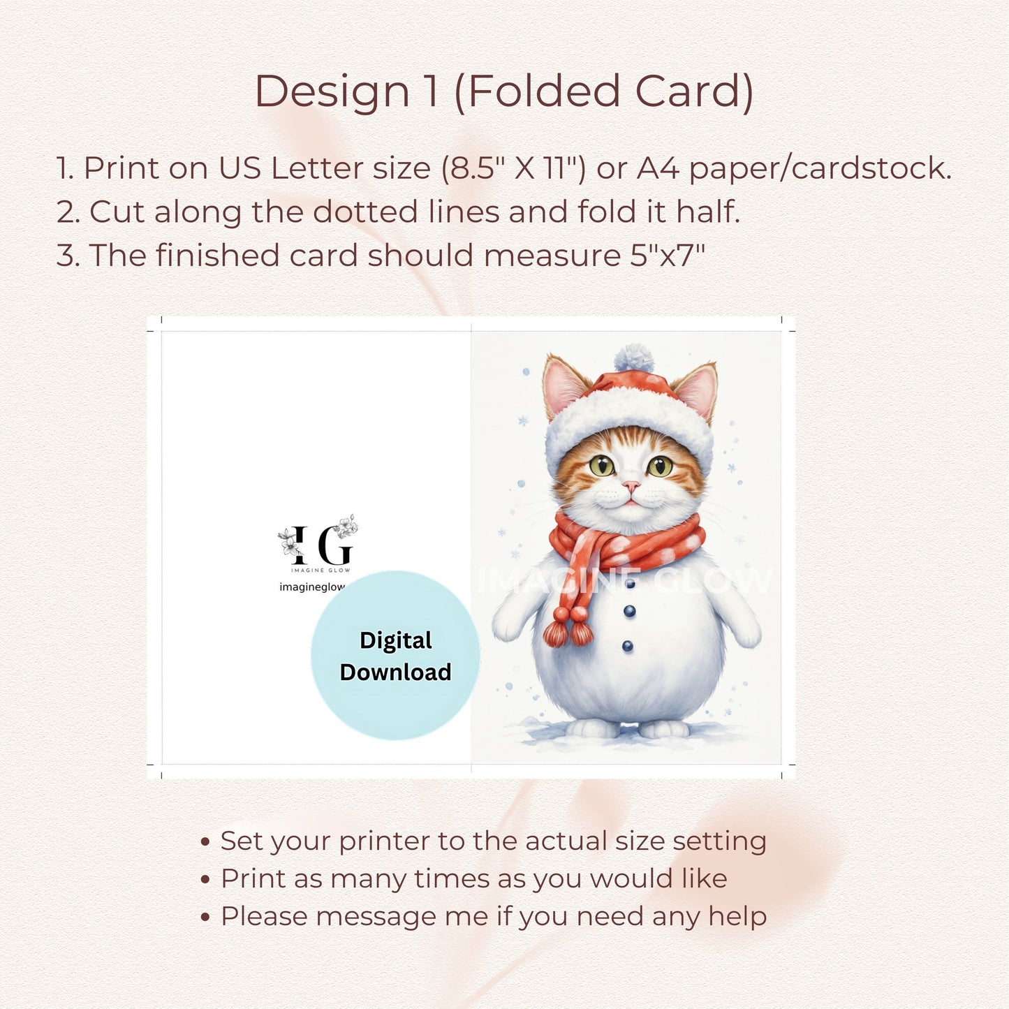 Cat Lover’s Christmas Card Set with Festive Art