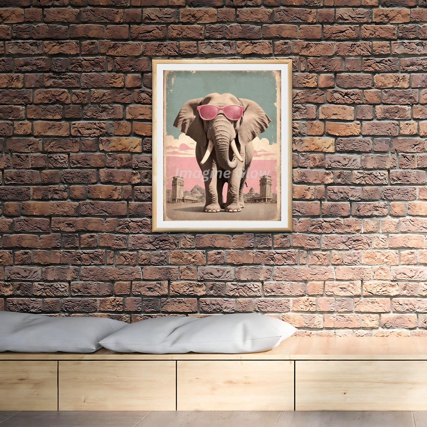 Vintage-inspired elephant poster for a playful home decor touch